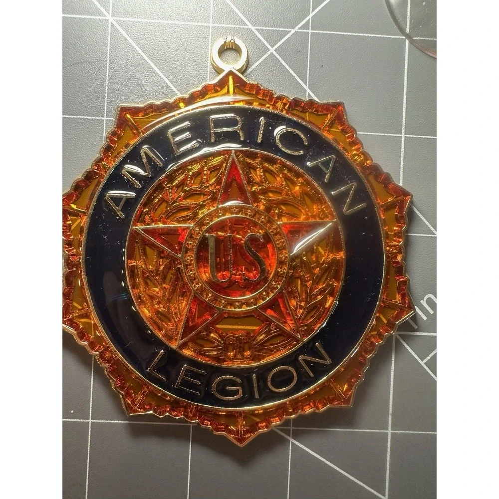 United States American Legion Amber Sun Catcher New In Bag